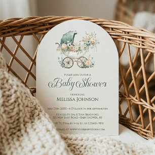 Vintage Garden Floral Baby Shower Invitation