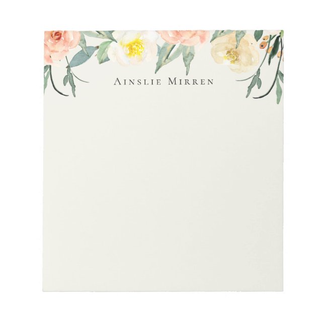 Vintage Garden Floral Notepad (Front)