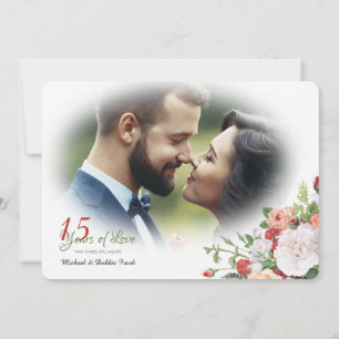 Vintage Garden Floral Photo Anniversary Invitation