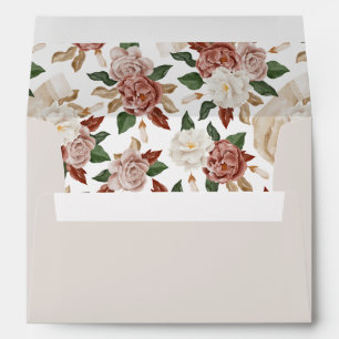 Vintage Garden Floral Pre-Printed Return Address Envelope