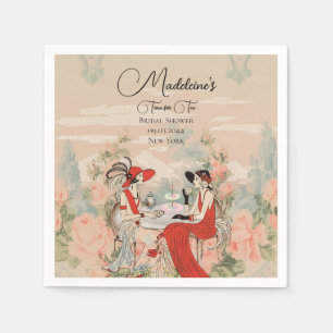 Vintage Garden Floral Time for Tea Bridal Shower Napkin