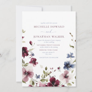 Vintage Garden Floral Wedding Invitation