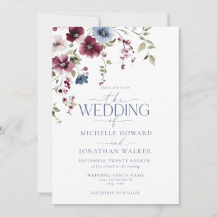 Vintage Garden Floral Wedding Invitation