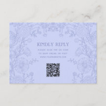 Vintage Garden Floral Wedding RSVP QR Code