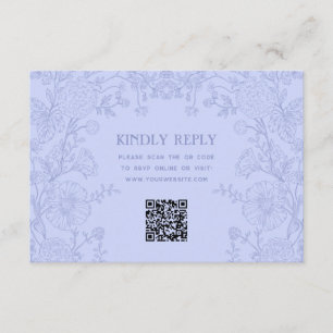 Vintage Garden Floral Wedding RSVP QR Code Enclosure Card