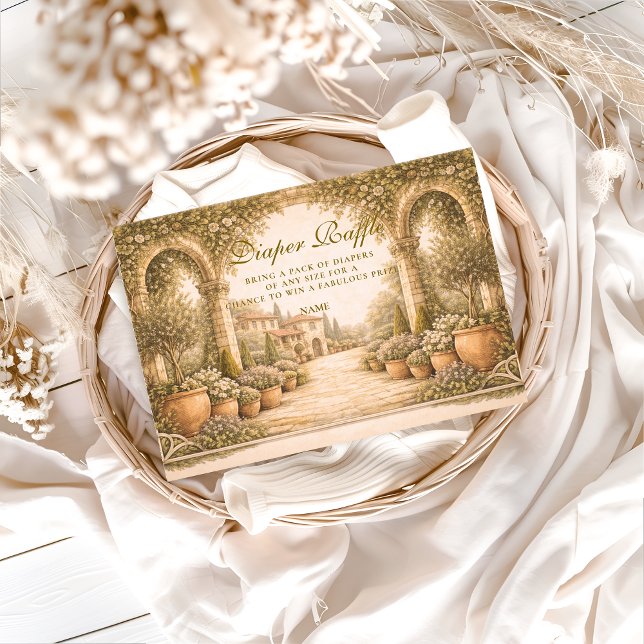 Vintage Garden Florals Diapper Raffle  Enclosure Card (Creator Uploaded)