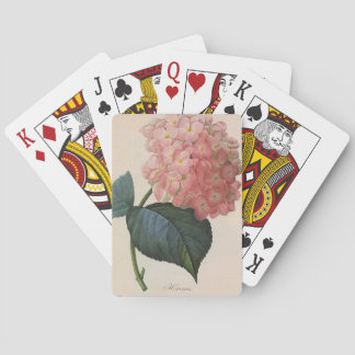 Vintage Garden Flowers, Pink Hydrangea Hortensia Playing Cards