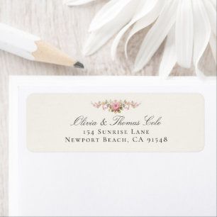 Vintage Garden French Roses Wedding Return Address