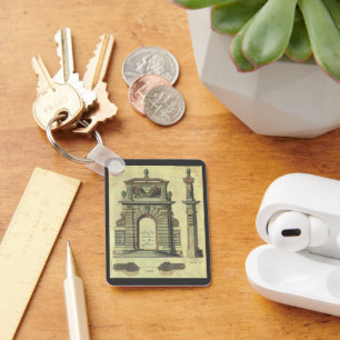 Vintage Garden Gate Arch, Renaissance Architecture Key Ring