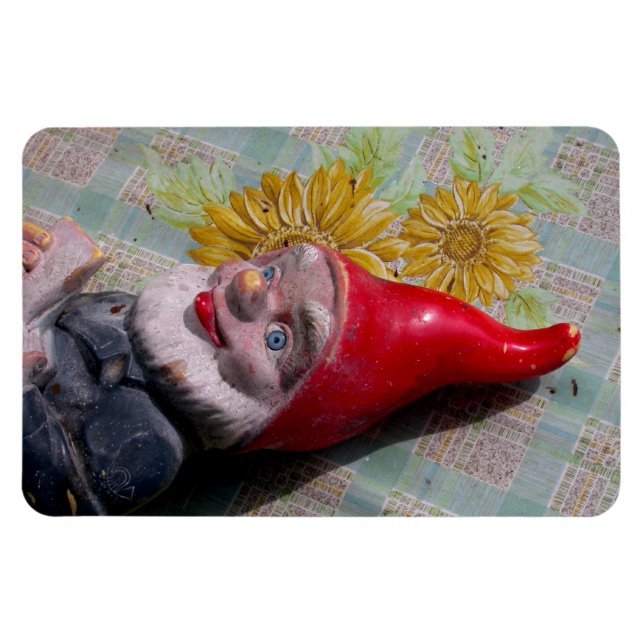 Vintage Garden Gnome Magnet (Horizontal)