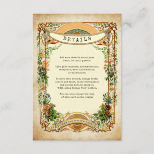 Vintage Garden Greenery Stylish Enclosure Card