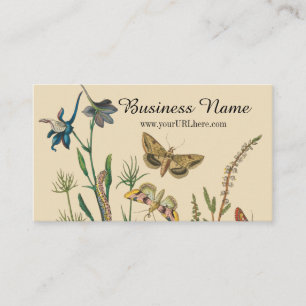 Vintage Garden Insects, Butterflies, Caterpillars Business Card