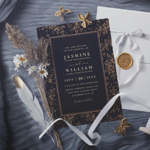Vintage Garden Lace Floral Elegant Modern Wedding Invitation