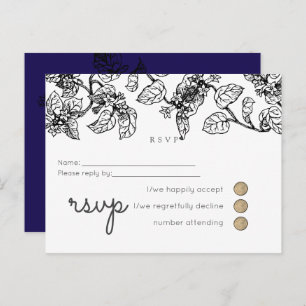 Vintage Garden Leaves Classic Budget Wedding Invitation Postcard