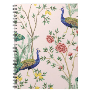 Vintage garden lemon fruit tree, plant, exotic pea notebook