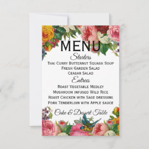 Vintage Garden Menu (fully customisable) Invitation