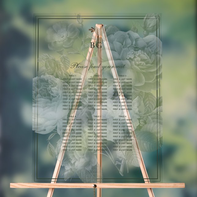 Vintage Garden Party Wedding Seating Chart (Neutral)