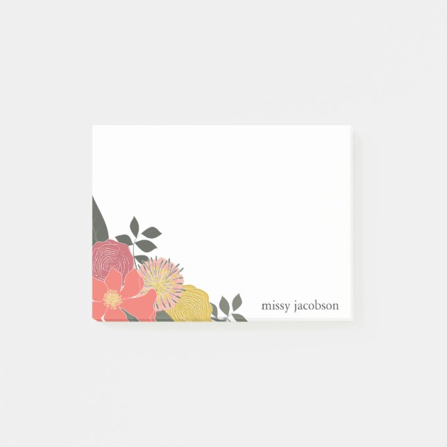 Vintage Garden Personalised Post It Note (Front)