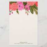 Vintage Garden Personalised Stationery<br><div class="desc">Hand painted pink and red floral design by Shelby Allison.</div>