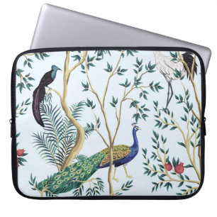 Vintage garden pomegranate fruit tree, exotic bird laptop sleeve