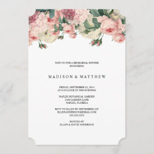 Vintage Garden   Rehearsal Dinner Invitation