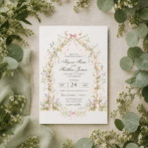 Vintage Garden Romance Wedding Invitation