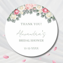 Vintage Garden Roses Bridal Shower Thank You