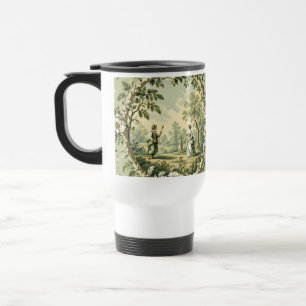 Vintage garden sage green floral travel mug