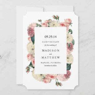 Vintage Garden Save the Date Announcement