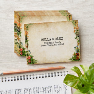 Vintage Garden Self-Addressed Envelopes for RSVP