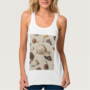 Vintage Garden Snails Scientific Illustration Singlet