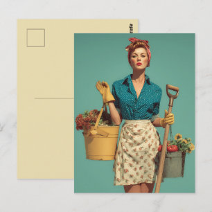 Vintage Garden Style Confidence Postcard