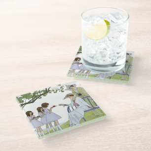 Vintage Garden Tea Party Glass Coaster