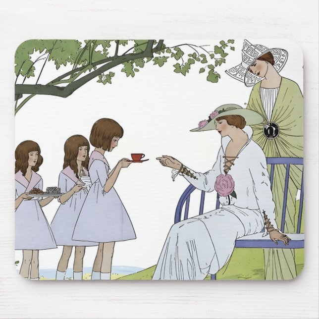 Vintage Garden Tea Party  Mouse Pad (Front)