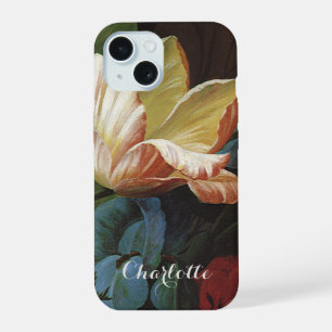 Vintage Garden Tulip in Bloom, Baroque Flowers iPhone 15 Case