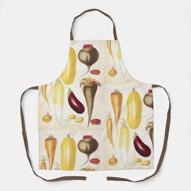 Vintage Garden Vegetables Kitchen Art  Apron (Front)