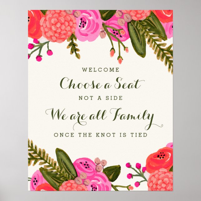 Vintage Garden Wedding Ceremony Poster (Front)