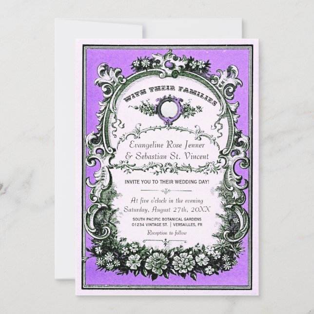 Vintage Garden Wedding Invitations (Front)