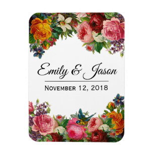 Vintage Garden Wedding Magnet