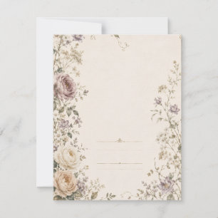 Vintage Garden Wedding Stationery style RSVP Card