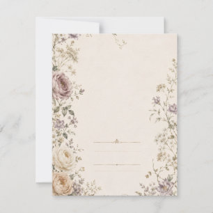 Vintage Garden Wedding Stationery style RSVP Card