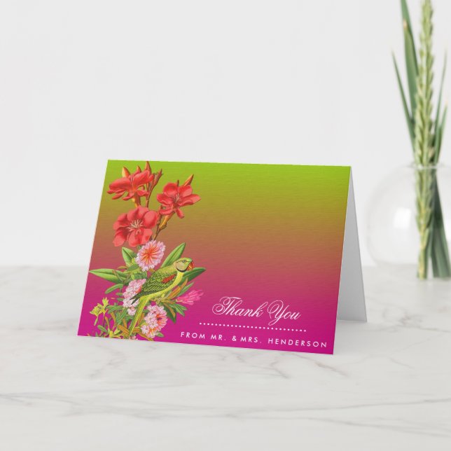 Vintage Garden Wedding Thank You Card (Front)