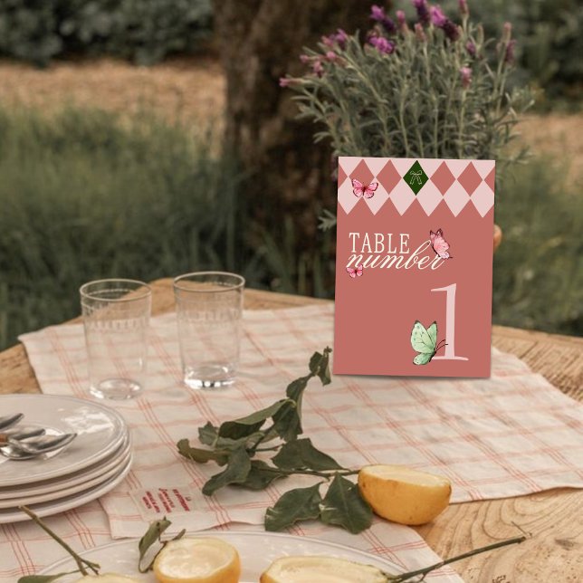 Vintage Garden Whimsical Wedding Table Number Card (Creator Uploaded)