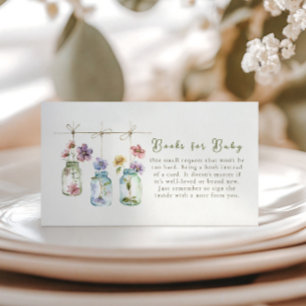 Vintage Garden Wildflower Glass Jar Books for Baby Enclosure Card