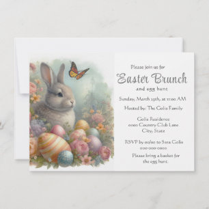Vintage Garden with Rabbit Easter  Invitation