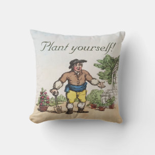 Vintage Gardener's Funny Cushion