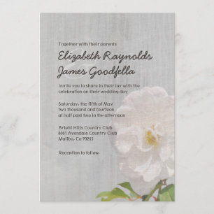 Vintage Gardenia Wedding Invitations