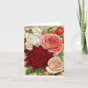 Vintage Gardening Roses Note Card