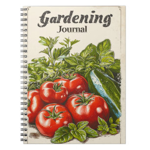Vintage Gardening Tomato Cucumber Salad Notebook