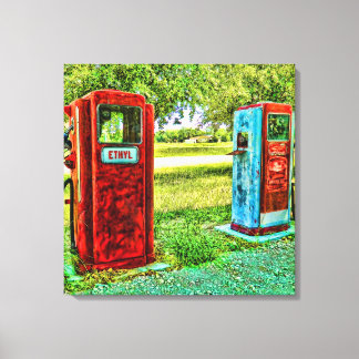 Vintage Gas Pump Photography Canvas Print